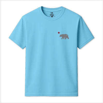 Republic of California Тениска Republic of California Men's Cali Bear T-Shirt - Sky Blue