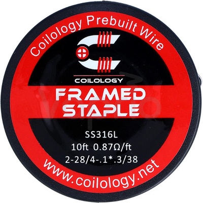 Coilology odporový drát Framed Staple SS316L 28/38