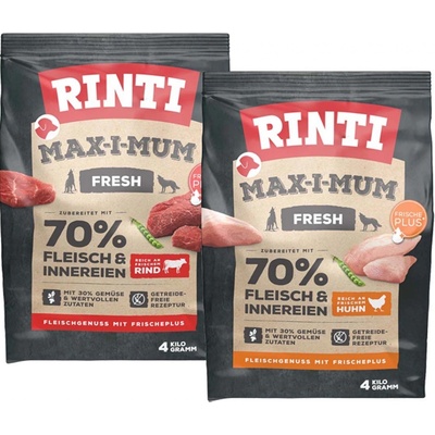 Rinti Max-i-Mum variace chutí s hovězím a kuřecím masem 4 kg