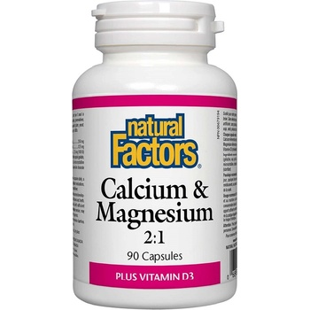 Natural Factors Calcium and Magnesium 2: 1 Plus Vitamin D3, 90 Capsules