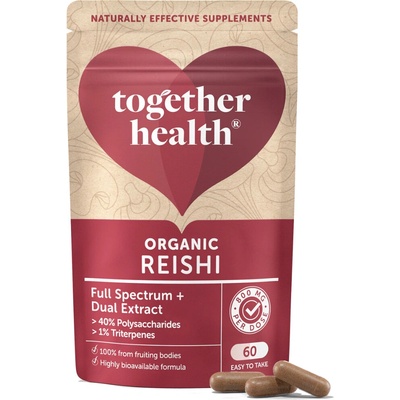 Together Health Reishi 800 mg organický extrakt z celej plodnice 60 kapsúl
