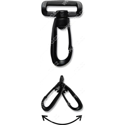 Karabina otočná vyklápěcí plastová, oko 30 mm – Zboží Dáma