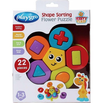 Playgro skládací puzzle květina s tvary