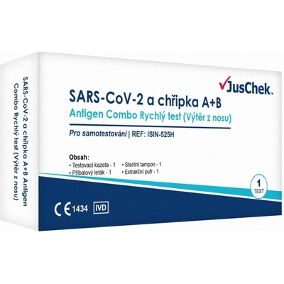 JusChek SARS-CoV-2 a chřipka A/B antigen.test 1 ks – Zboží Dáma