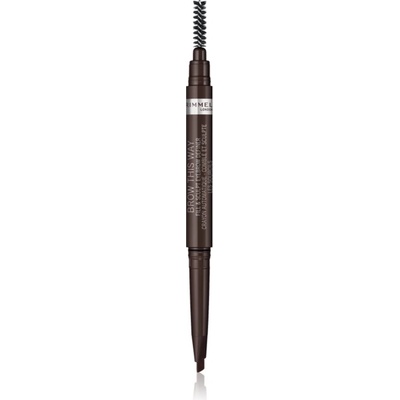 Rimmel Brow This Way молив за вежди с четка 2 в 1 цвят 003 Dark Brown 0, 25 гр