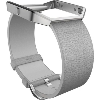 Fitbit Кожена верижка и метален корпус за Fitbit Blaze - Fitbit Blaze Accessory, Leather Band, Large (сива)