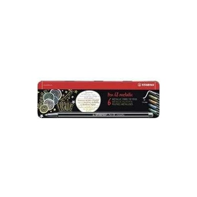 Stabilo Pen 68 metallic 6 ks v plechovej škatuľke
