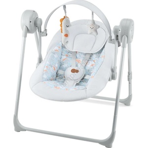 KinderKraft - Детска люлка с мелодия SWINGEE сива 4xAAA/230V (AG1066)