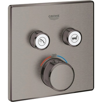 GROHE SmartControl Термостат за вграждане с 2 извода, brushed hard graphite, PVD (29124AL0)