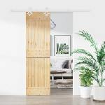 vidaXL Преплъзваща се врата Естествено и бяло 70 x 210 cm (3445101)