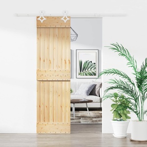 vidaXL Преплъзваща се врата Естествено и бяло 70 x 210 cm (3445101)