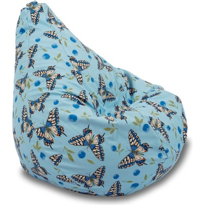 Pufrelax Пуф круша за деца Nirvana Light, Водоустойчив, Пеперуди, Многоцветен