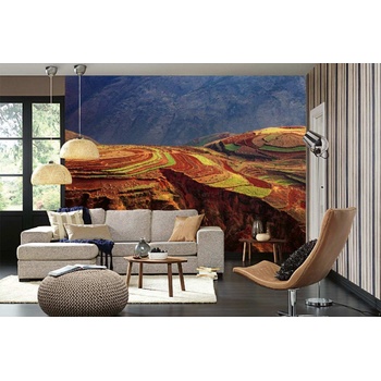 DIMEX ART s. r. o Самозалепваща се флизелинова фототапета цветни терасовидни полета 375 x 250 см