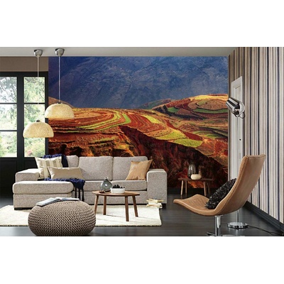 DIMEX ART Самозалепваща се флизелинова фототапета цветни терасовидни полета 375 x 250 см