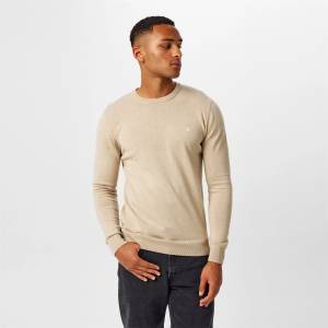 Jack Wills Пуловер Jack Wills Jack Seabourne Crew Neck Logo Jumper - Stone