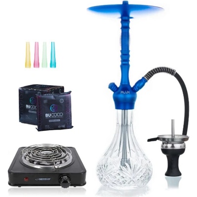 Aladin Alux M5 Blue 54cm komplet SET vodná fajka, žhavič, uhlíky
