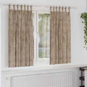 Pure Line Home Кадифени завеси в цвят таупе с текстилни гайки (уши), 2 бр. , 140 x 175 см
