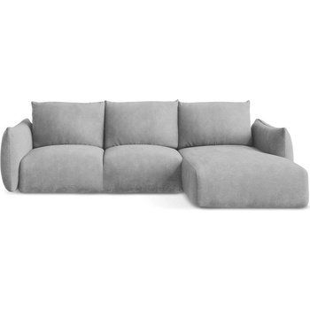 makamii Светлосив шенилов сгъваем ъглов диван (десен ъгъл) Leila - Makamii (LEILA_RCF_61_P1_C1)
