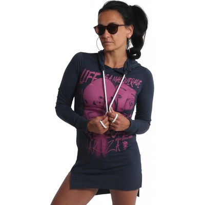 Yakuza šaty s kapucňou Masquerade Sweat Lite Hoodie Dress GKB 19132 parisian night