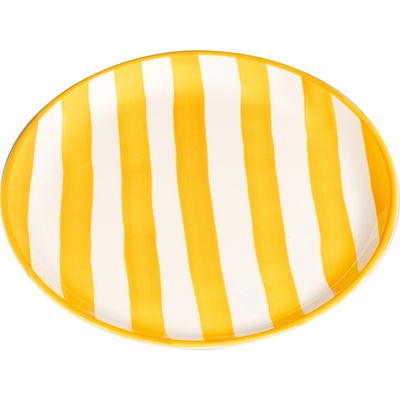 Raňajkový tanier Lido Righe pruhovaný, 21 cm, žltý