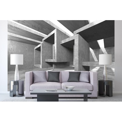 DIMEX ART Самозалепваща се флизелинова фототапета празни бетонни прозорци 375 x 250 см