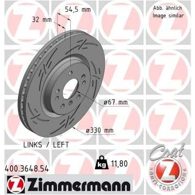 Brzdový kotúč ZIMMERMANN 400.3648.54 (400364854)