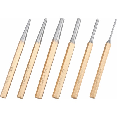 Priebojníky a vyrážače závlačiek, 6-dielna sada, plechové puzdro, EXTOL PREMIUM