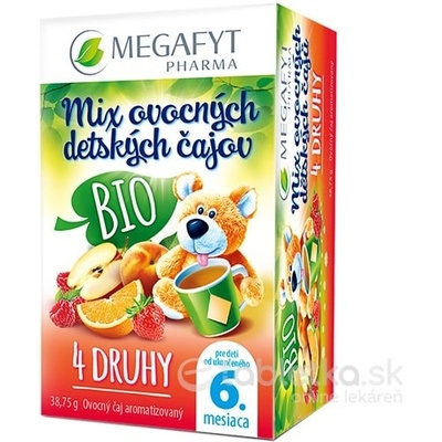 MEGAFYT Mix BIO ovocných detských čajov 4 druhy čajov 75 g