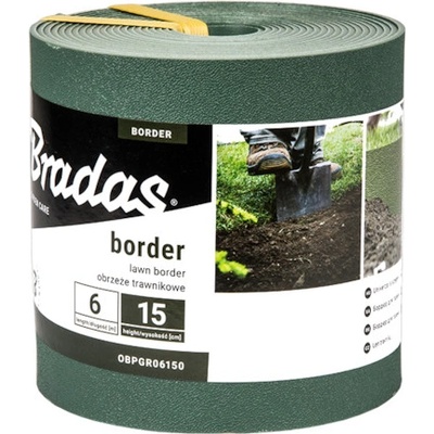 BRADAS Obruba záhonů, zelená 6m x 15cm BORDER BR-OBPGR06150