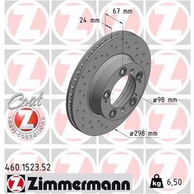 Brzdový kotúč ZIMMERMANN 460.1523.52