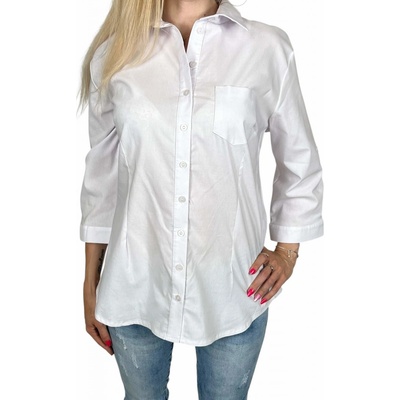 Kalimar dámská elegantní košile s krátkým rukávem bílá