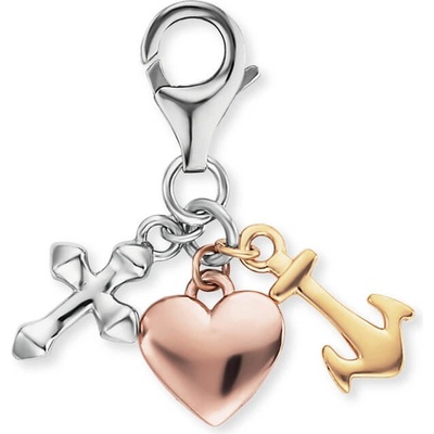 Engelsrufer Stříbrný přívěsek na náramek se symboly ERC FLH TRICO