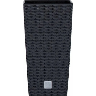 PROSPERPLAST Květináč RATO SQUARE s vkladem 40 cm antracit