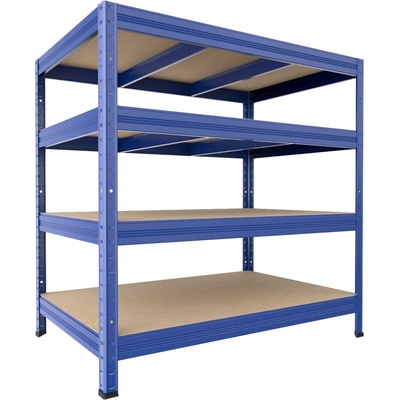 Biedrax Regál do sklepa 50 x 120 x 120 cm, modrý, 4 police MDF, nosnost 200 kg na polici