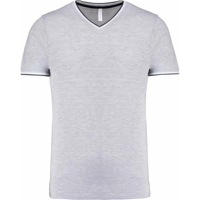 Kariban K 374 Tričko S oxford grey/navy/white