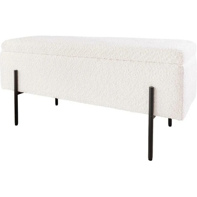 Interior DE Lavice LOFT 100 cm s úložným prostorem bílá colin bouclé LAV45728