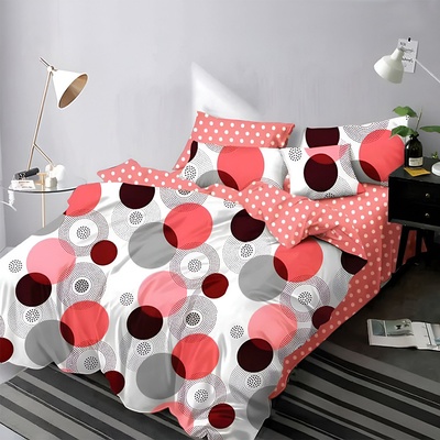 EmonaMall Двулицево спално бельо с ластик EmonaMall, 6 части - Модел S18159 (S18159-33333e)