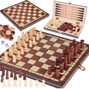 Spoločenská hra 3v1 šachy, dáma, backgammon Inlea4Fun