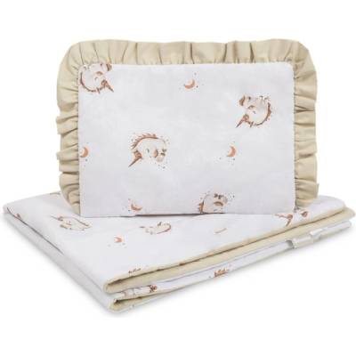 Спален комплект двулицев за бебешко креватче Unicorn Beige 75X95 25X35 Sensillo