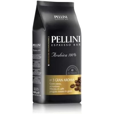 Pellini Кафе на зърна Pellini N3 Gran Aroma 100% Арабика, 1000 г (001008)