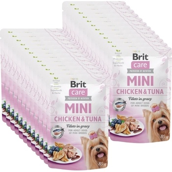 Brit Care Mini Пилешко и риба тон филе в сос 24x85g