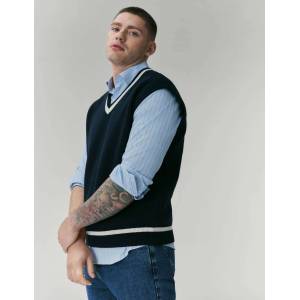 Marks & Spencer Раирана риза от чист памук, нормален крой Marks & Spencer синьо Marks & Spencer | Sin | МЪЖЕ | S