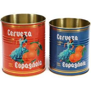 Rex London Декоративни кутии за съхранение в комплект от 2 бр. от калай ø 11x13 cm Cerveza Española - Rex London (31212)
