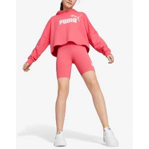 PUMA Essentials Logo Short Tights Pink - dress4less
