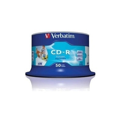 Verbatim CD-R 700MB 52x, AZO, printable, spindle, 50ks (43438) – Zboží Živě