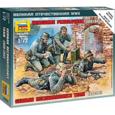 Zvezda figurky německý průzkumný tým Wargames WWII 6153 1:72