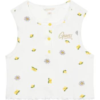 GUESS Къс топ за момиче в бял цвят с лимони Guess