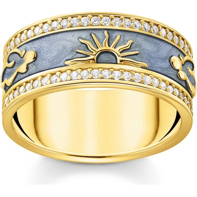 Thomas Sabo TR2450 565 1 Gold band ring w. white zirconia and enamel
