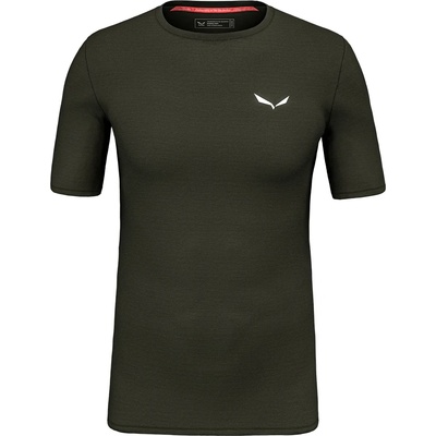 Salewa Мъжко мериносово термобельо Salewa Cristallo Warm AMR Tee Merino base layer - Dark Olive - размер 46 (015-1345-0811)