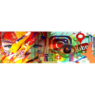 Bondecor Obraz, tlačené plátno Abstrakt 50 x 150 cm